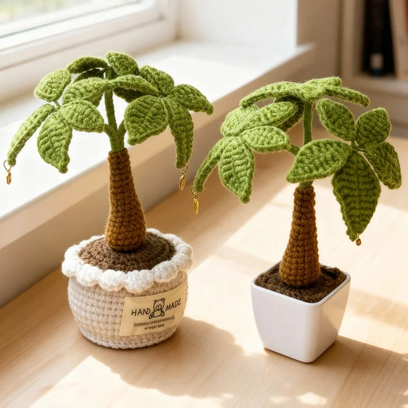 Handmade Crochet Money Tree - Potted Stuffed Plant Decor