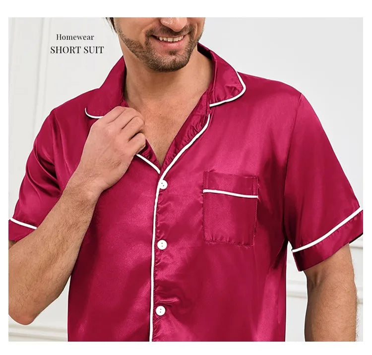 Men's Summer Pajamas Set | Comfortable Short Sleeve Sleepwear