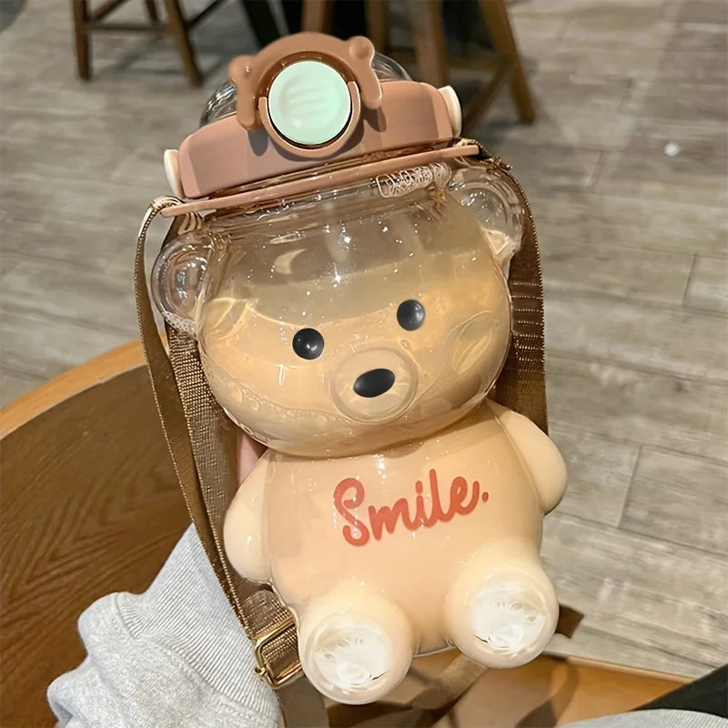 Cute Bear Cup Tumbler | Kawaii 1000ml/1400ml Water Bottle