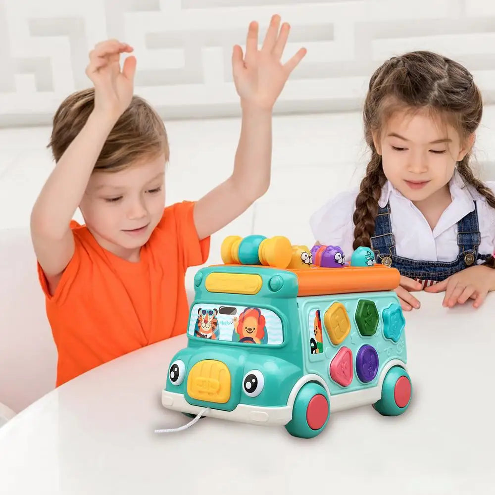 Musical Bus Toy with Geometric Block Set | Fun Educational Toy