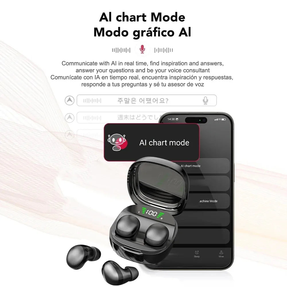 Bluetooth 5.3 AI Translation Earphones | HiFi Noise Reduction Earbuds