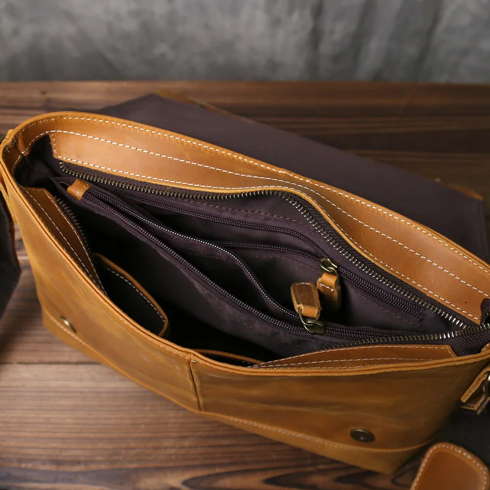 Retro One-Shoulder Genuine Leather Backpack | Large Capacity