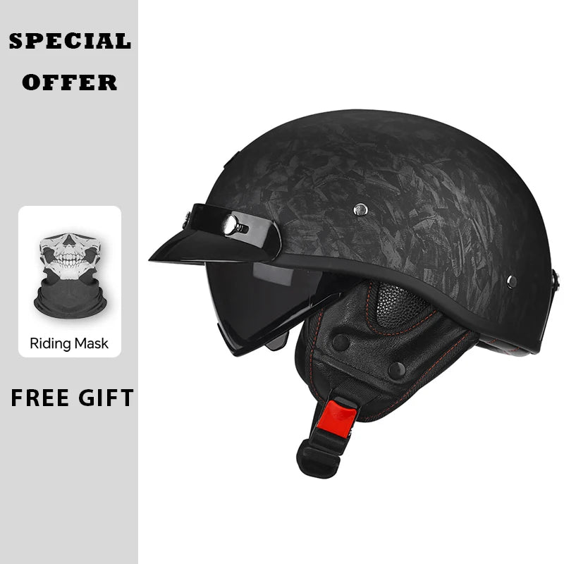 Vintage Half Face Motorcycle Helmet | Lightweight & Safe 2026