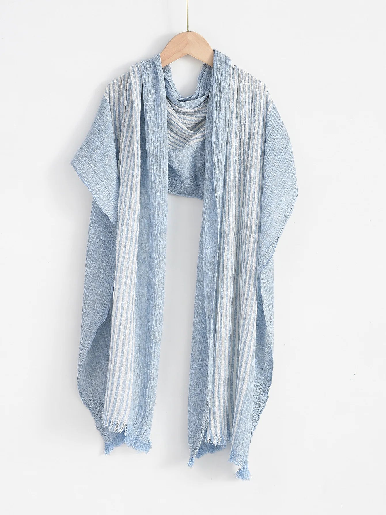 Fashionable Men's Cotton Linen Scarf | Warm Striped Neckerchief