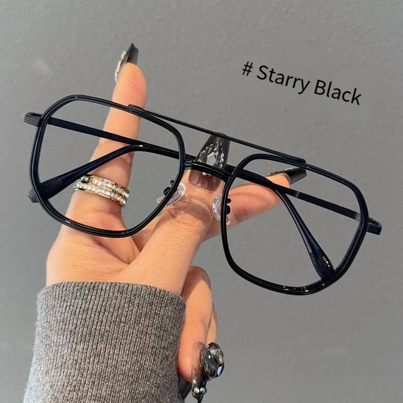 Fashion Double Beam Glasses Frame | Ultralight Anti Blue Light Eyewear
