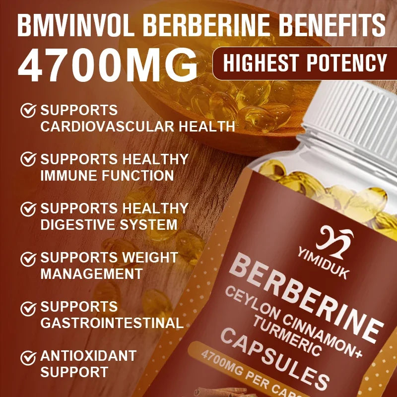 Berberine 4700 Mg Supplement with Ceylon Cinnamon | Heart & GI Support