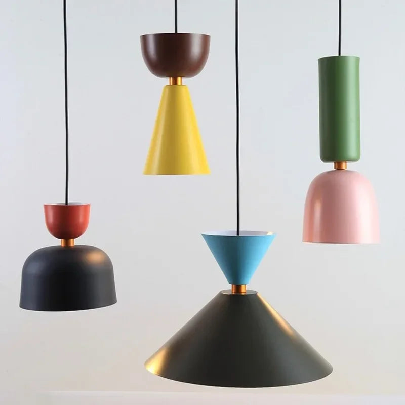 Danish Macaron Colors Pendant Lamp | Creative LED Indoor Lighting