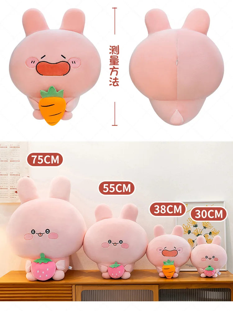 Large Pink Rabbit Plush Toy | Funny Expression Kids Stuffed Animal
