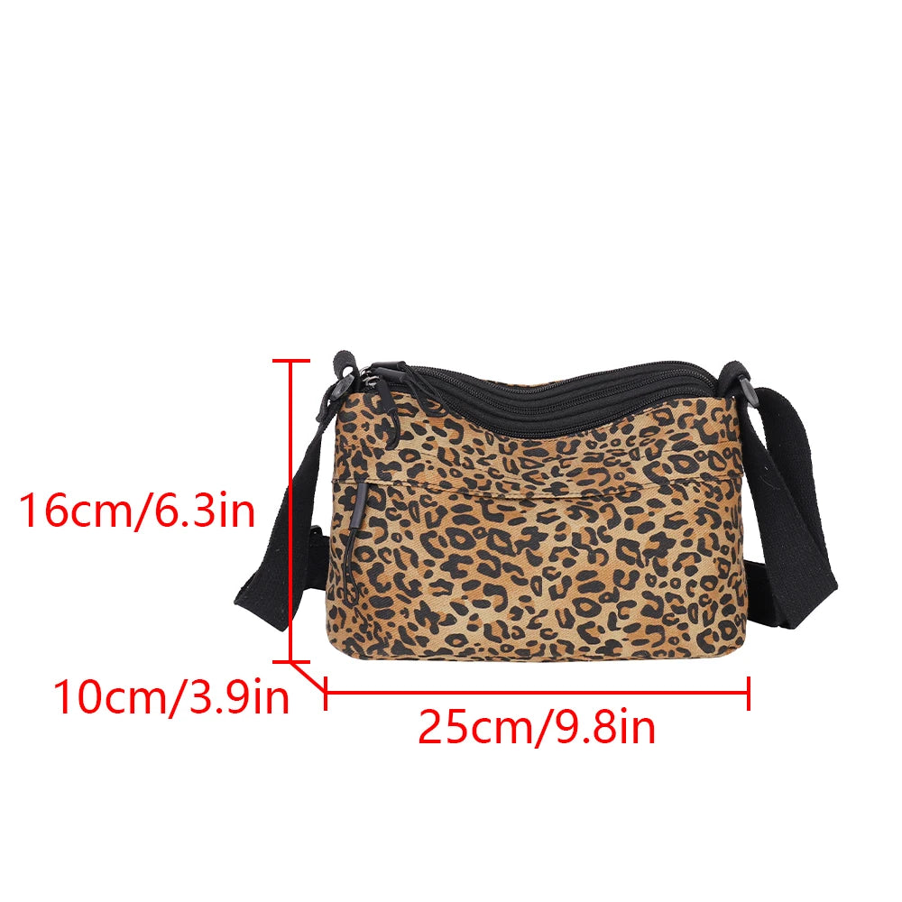 Large Capacity Leopard Print Commuter Bag | Stylish Crossbody