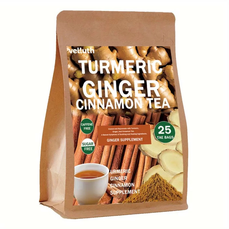 Caffeine-Free Turmeric Ginger Herbal Tea | Natural Healing Blend