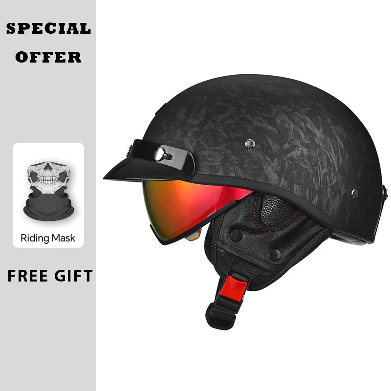 Vintage Half Face Motorcycle Helmet | Lightweight & Safe 2026
