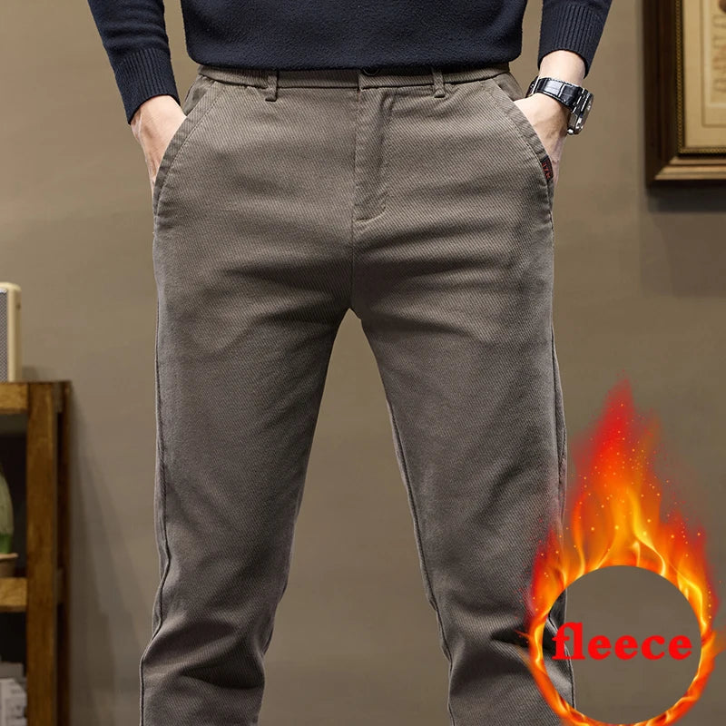 Warm Fleece Lined Jeans for Men | Slim Fit Thermal Denim Pants