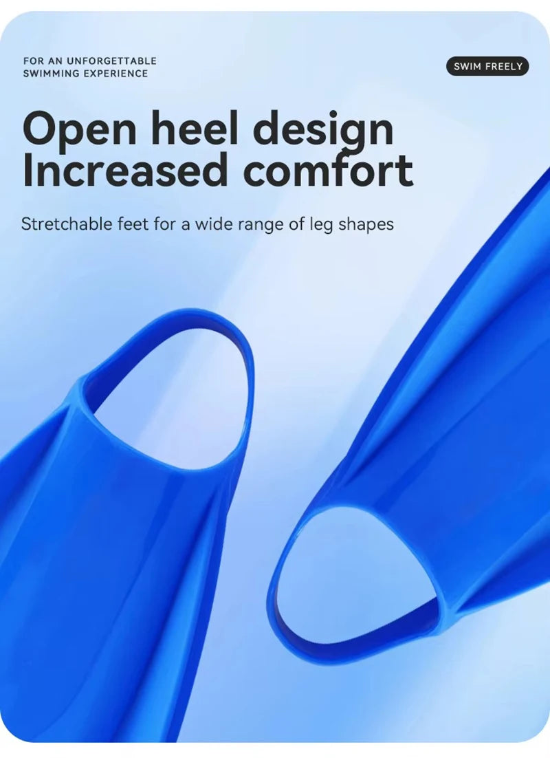Adjustable Short Swimming Flippers | Comfortable Swim Fins
