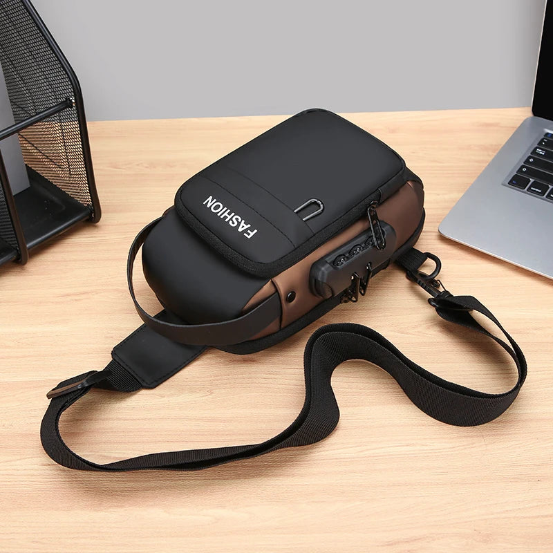 Men's Anti-Theft Sling Bag | USB Charging Crossbody Pack