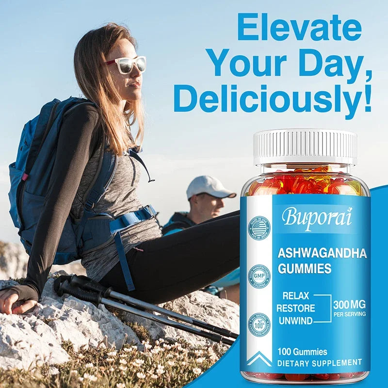 Natural Ashwagandha Gummies for Stress Relief & Focus Boost