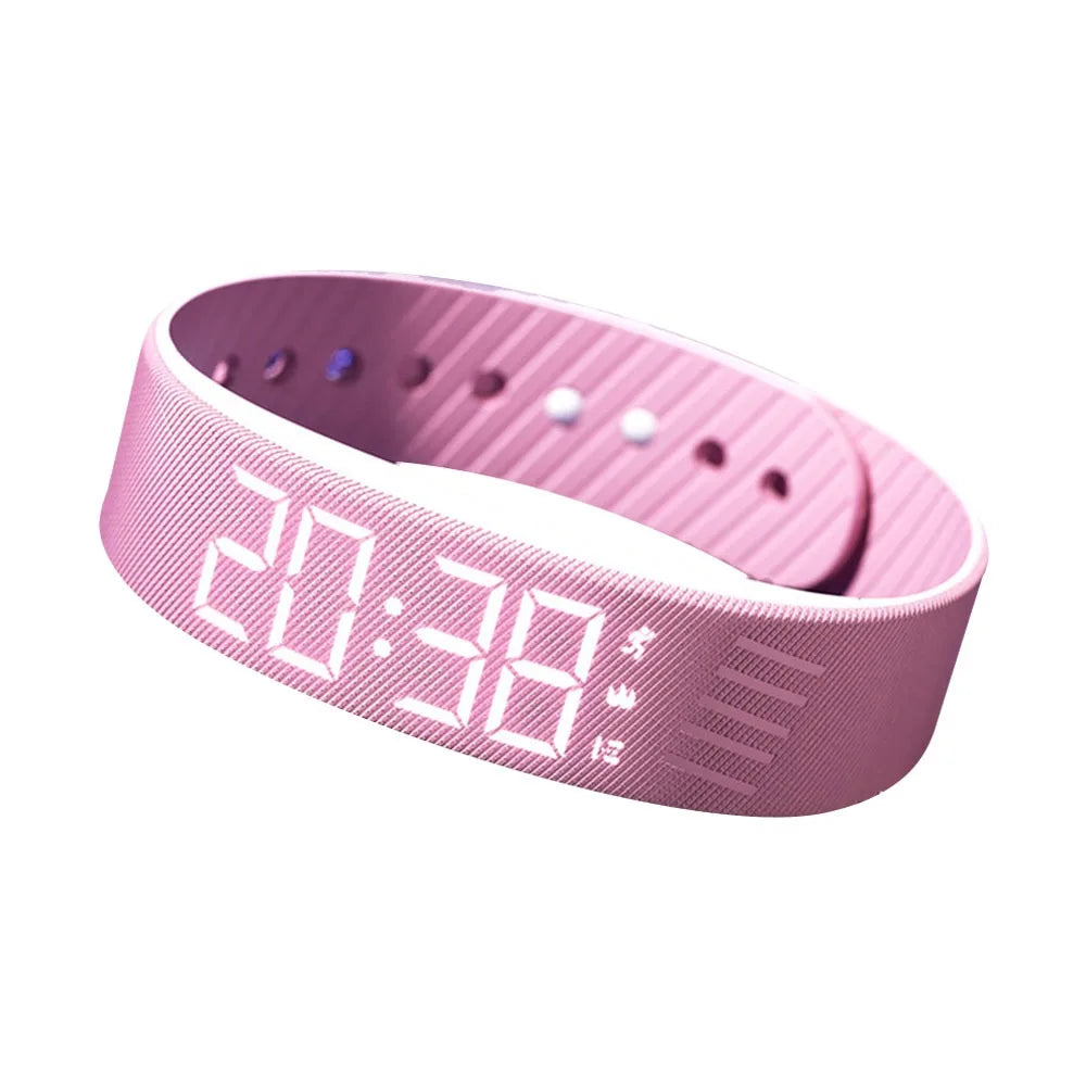 Adjustable Silicone Snooze-proof LED Alarm Clock Bracelet