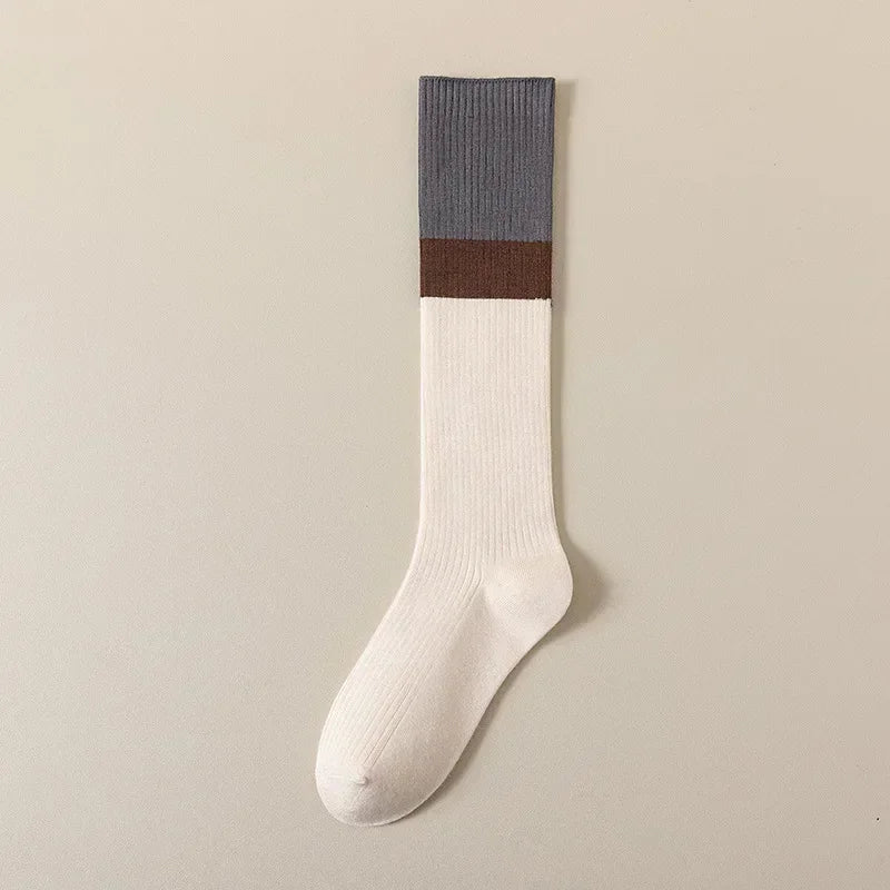 Women's Cotton Color Matching Knee Socks | Fashion-Forward Style