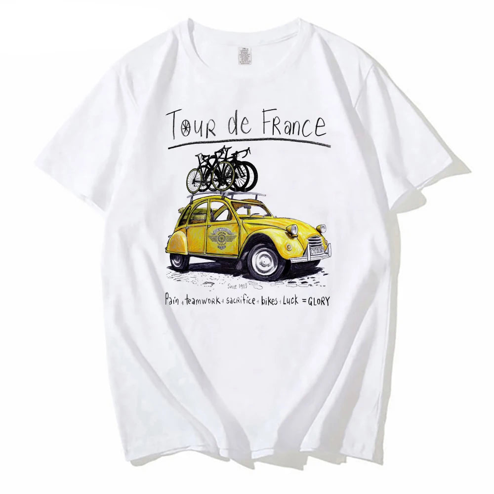 Creative Road Trip Bicycle T-Shirt | Casual Outdoor Cycling Tee