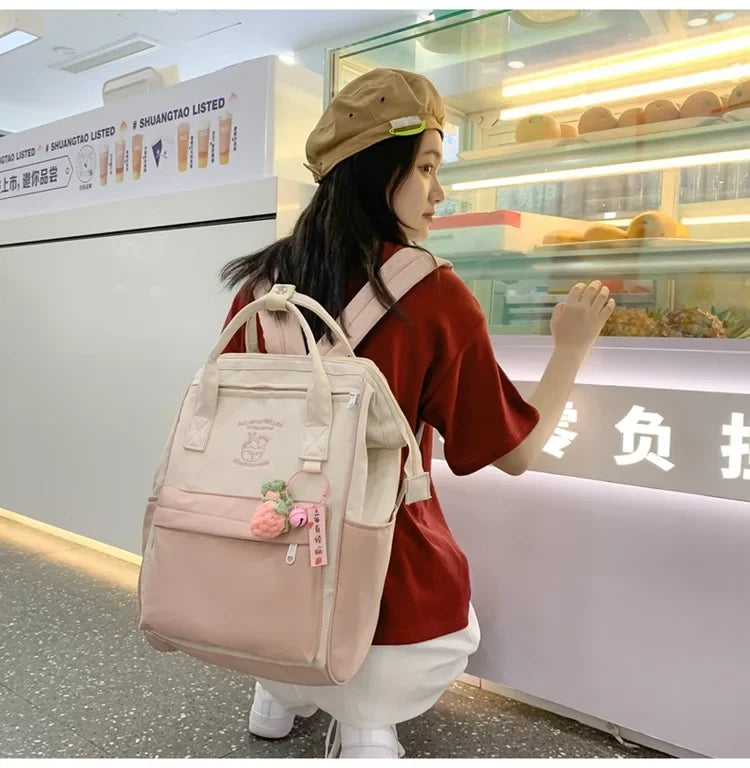 Waterproof Color Matching Backpack | Large Capacity Travel Bag
