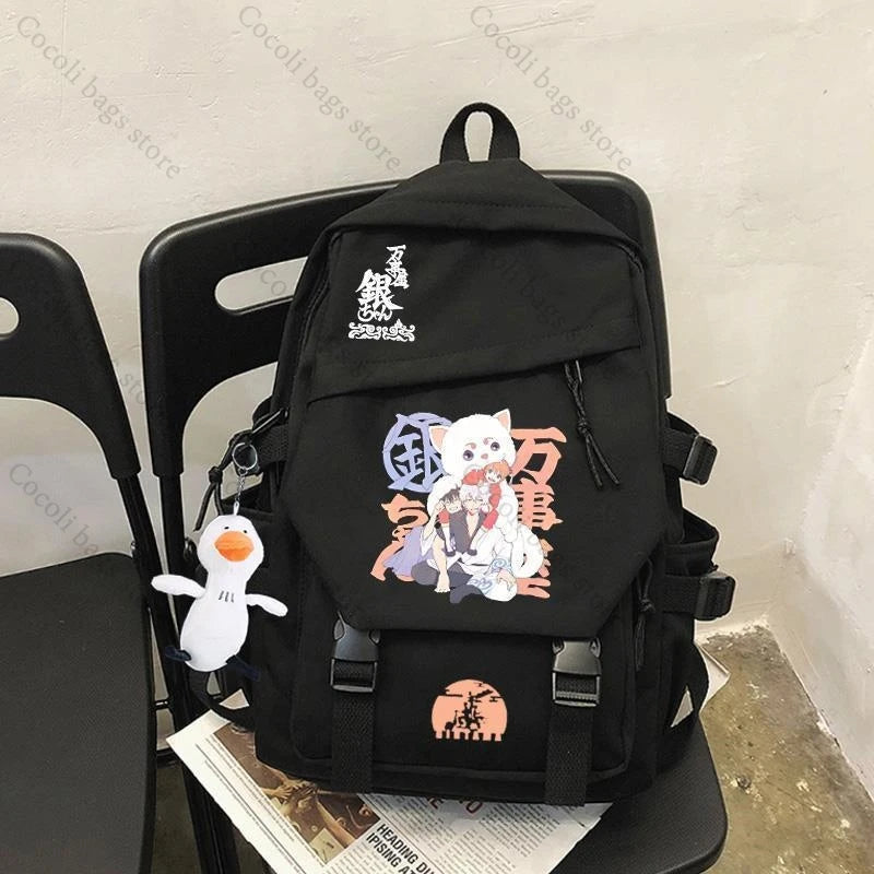 Anime-Inspired Large Capacity Print Backpack for Students