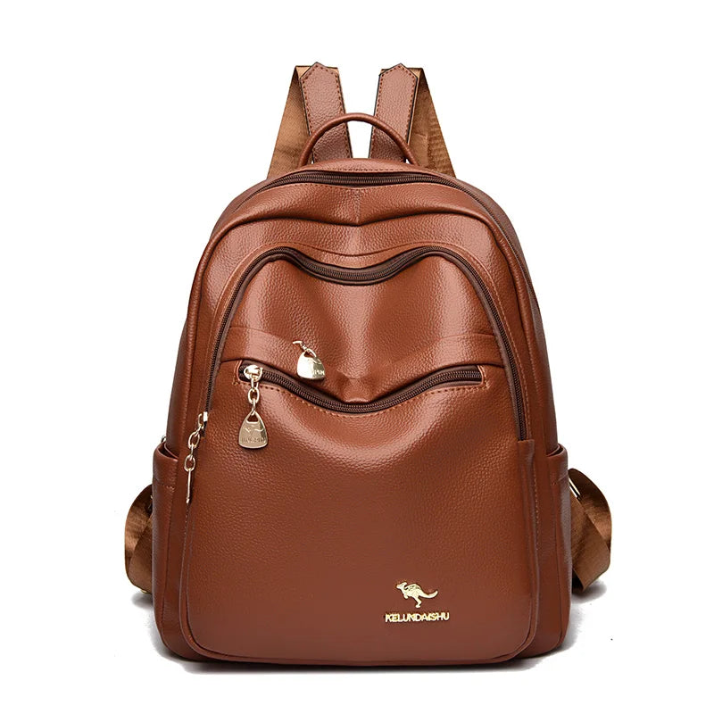 Stylish Leather Backpack for Women | Spacious Daily Use