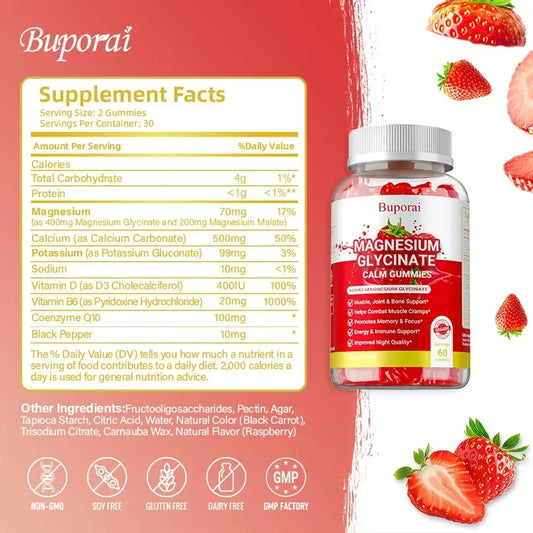 Magnesium Glycinate Gummies for Sleep & Muscle Relief | Relaxation Boost
