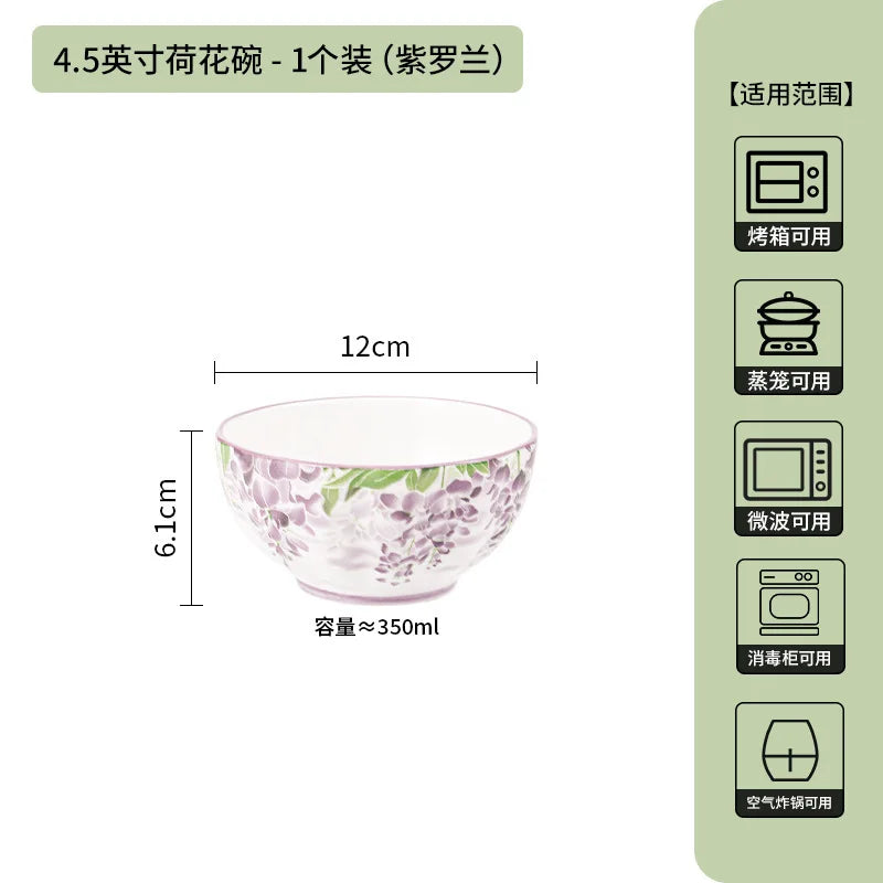 Elegante bol de cerámica estilo japonés para arroz | Vajilla perfecta para el hogar