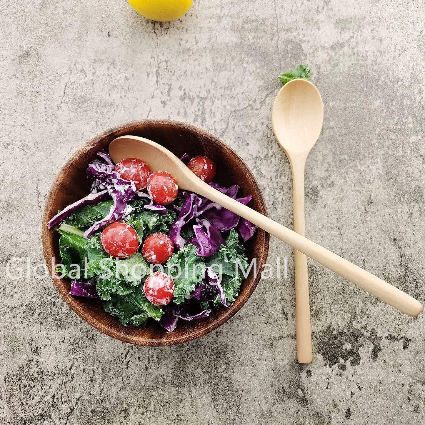Cucharas de Sopa de Madera Ecológicas | Juego de 6 Utensilios de Mango Largo