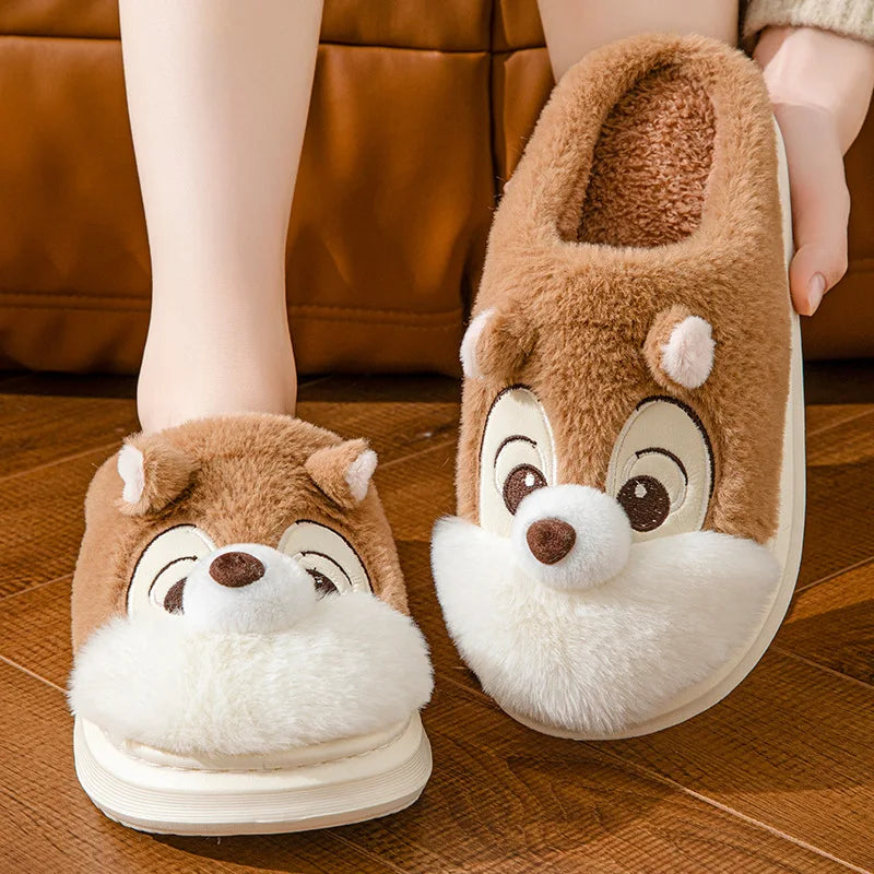 Women's Cozy Cartoon Plush Corduroy Slippers | Fun Indoor Footwear
