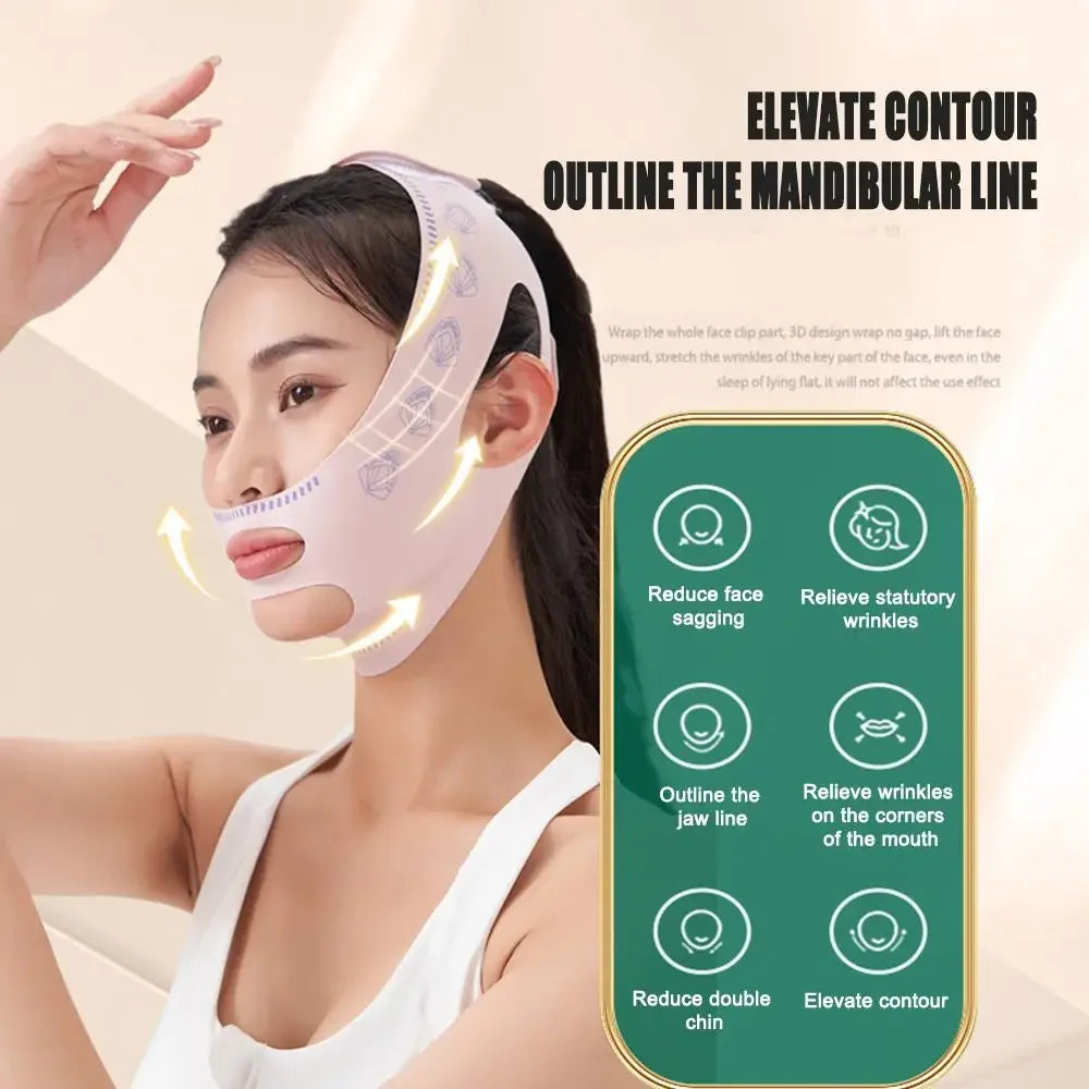 Face Sculpting Bandage & Massage Brush Set | V-Line Lifting Solution