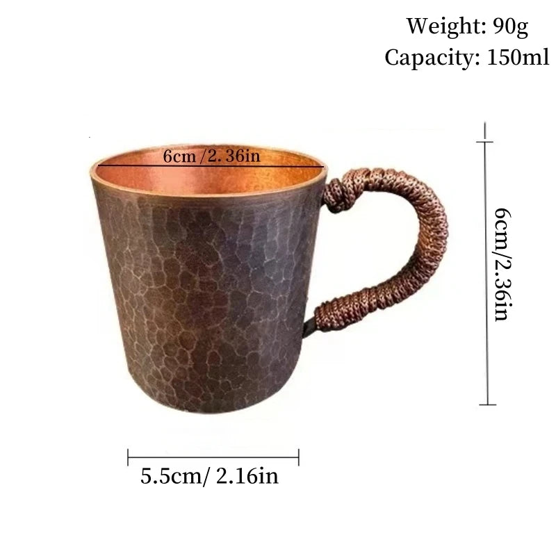 Handcrafted Vintage Copper Coffee Cup | Portable Tea Mug