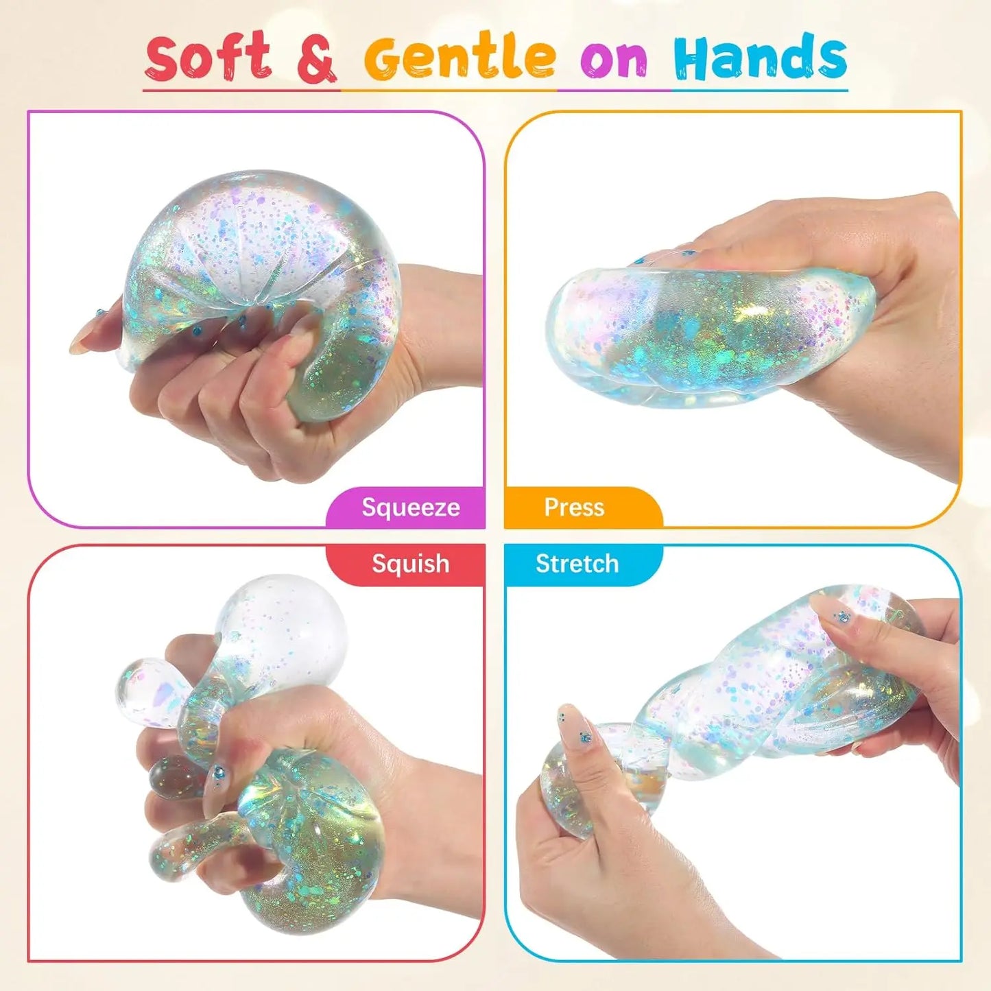 5.5cm Dumpling Squishy, Glitter Maltose Stress Ball, Bao Bun Mystery Box, Aesthetic Fidget, Slow Rebound Anxiety Relief Toy