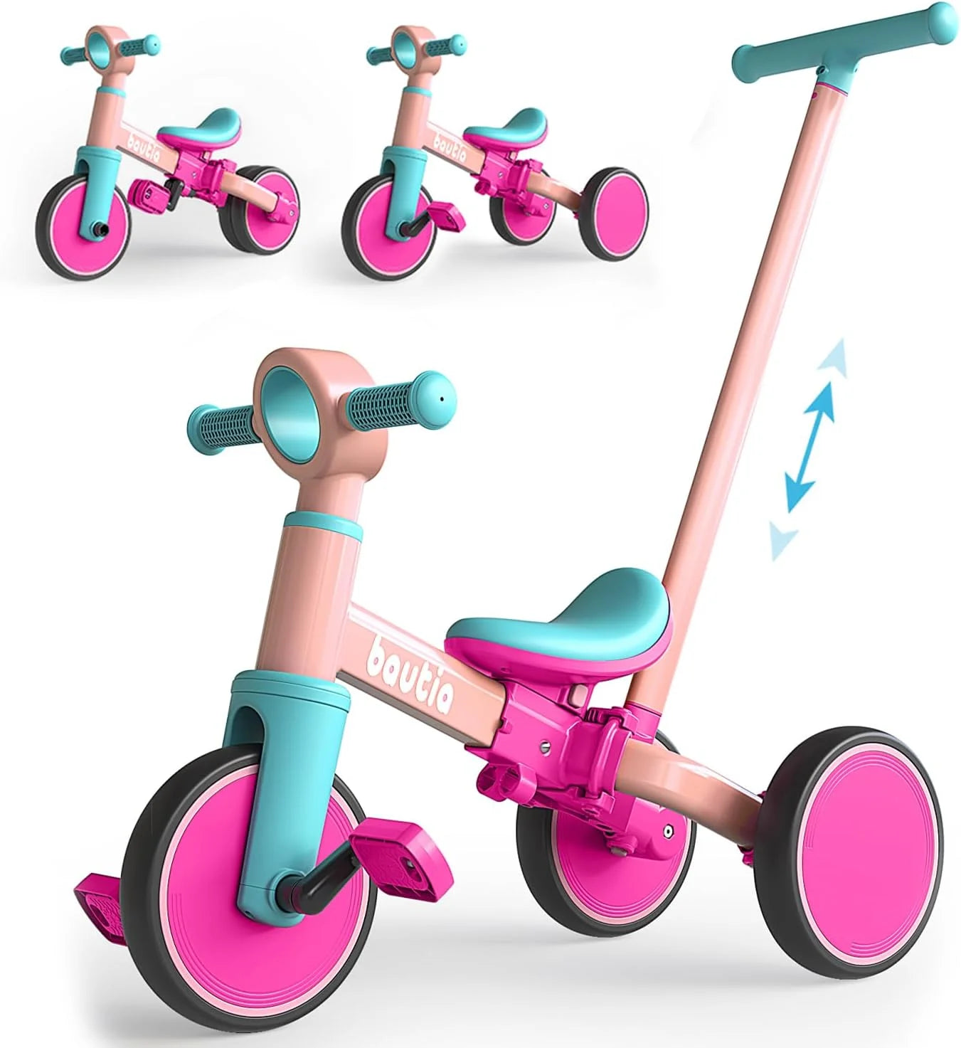 Kids Tricycle with Push Handle | 5-in-1 Balance Bike for Toddlers
