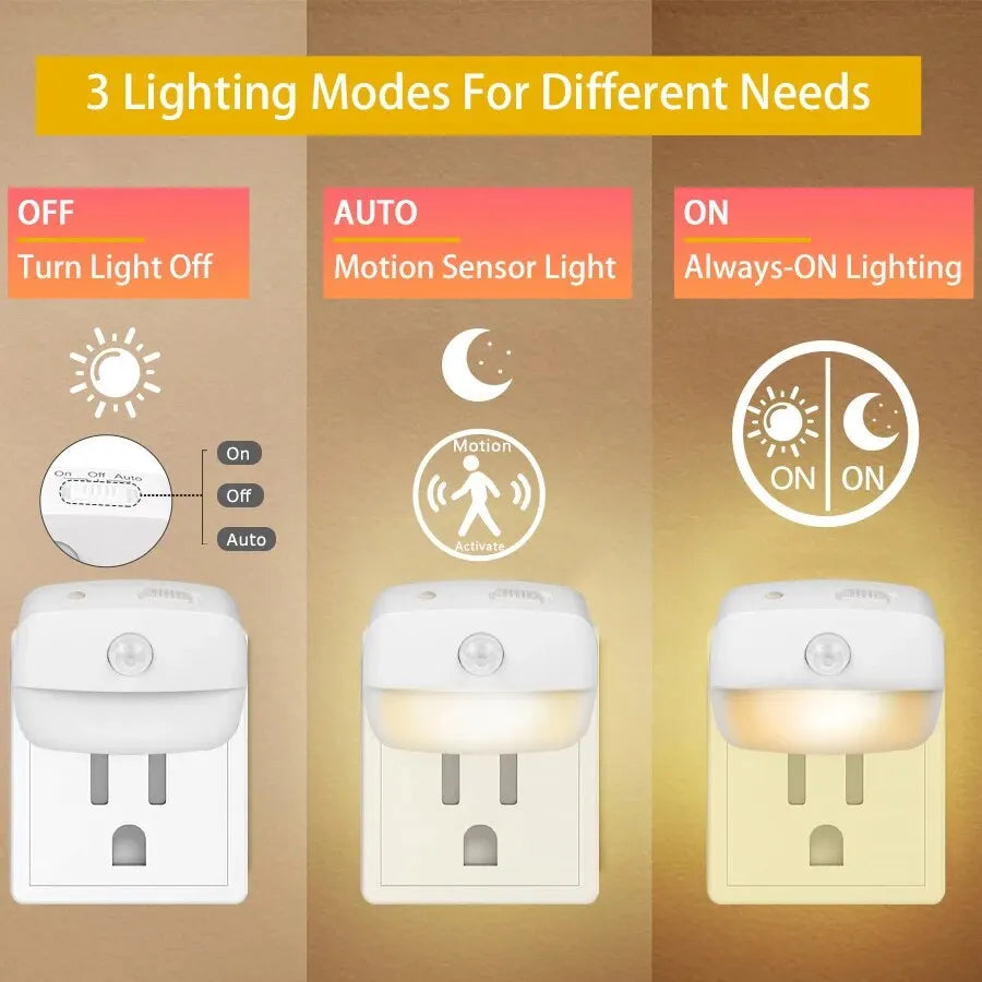 LED Motion Sensor Night Light | 3-Color Temperature Convenience