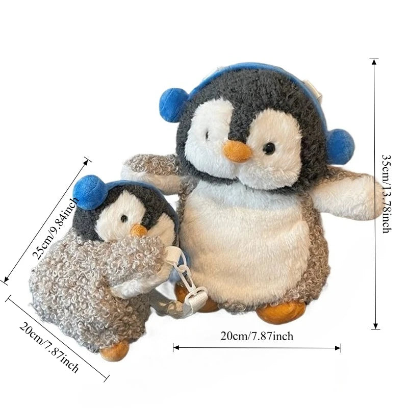Cute Penguin Plush Backpack | Soft Cartoon Animal Crossbody Bag