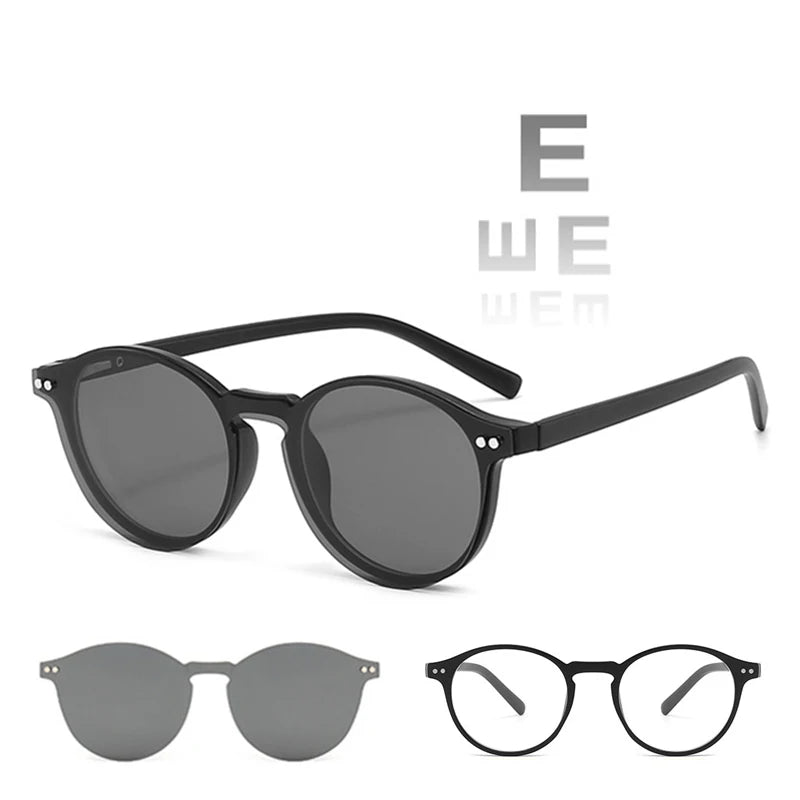 Custom Myopia Glasses with Polarized Clips | Stylish Vision Solution