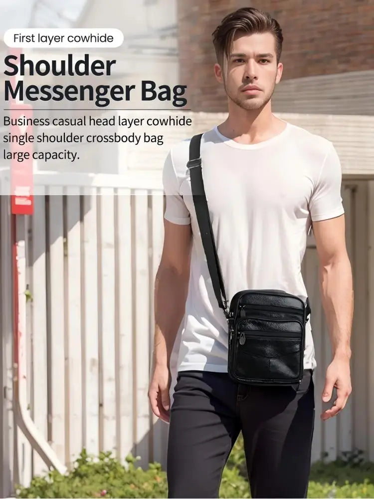 Stylish Vertical Genuine Leather Crossbody Bag for Casual Use
