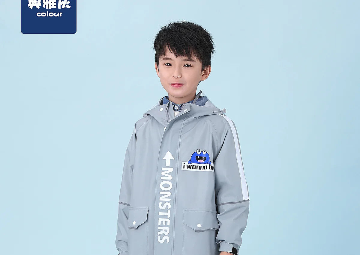Children's Waterproof Raincoat with Schoolbag | Perfect for School Days