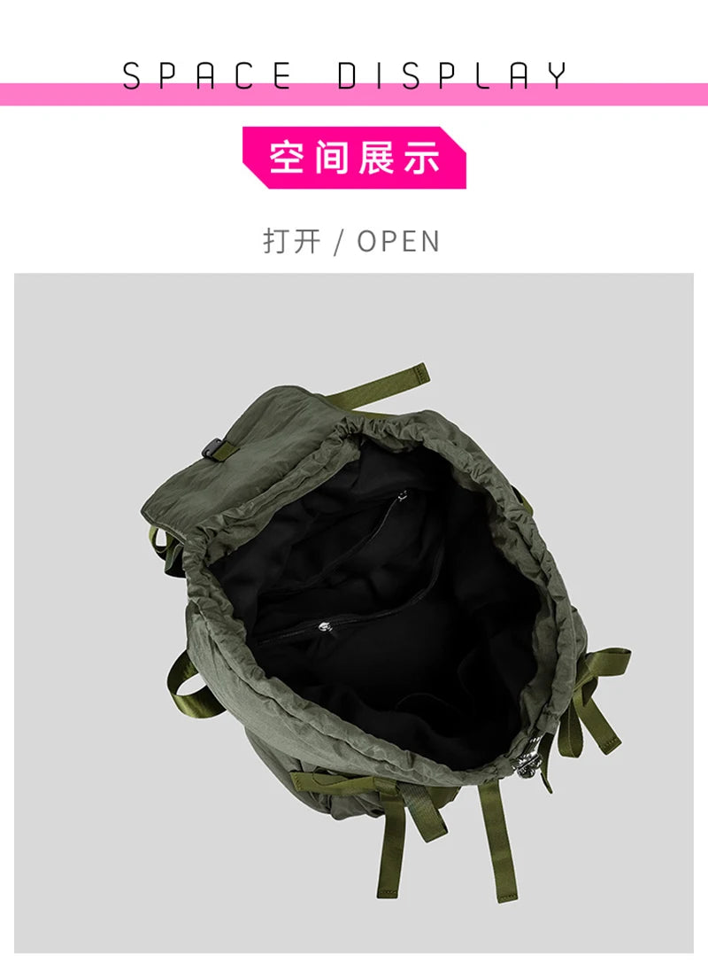 Fashion Y2K Bow Casual Backpack | High-Quality Nylon Shoulder Bag