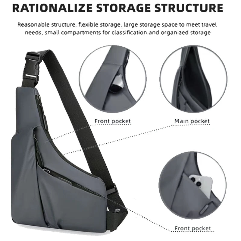 Men's Versatile Casual Chest Bag Multi-color Option Crossbody Shoulder Bag for Daily Commuting Outings