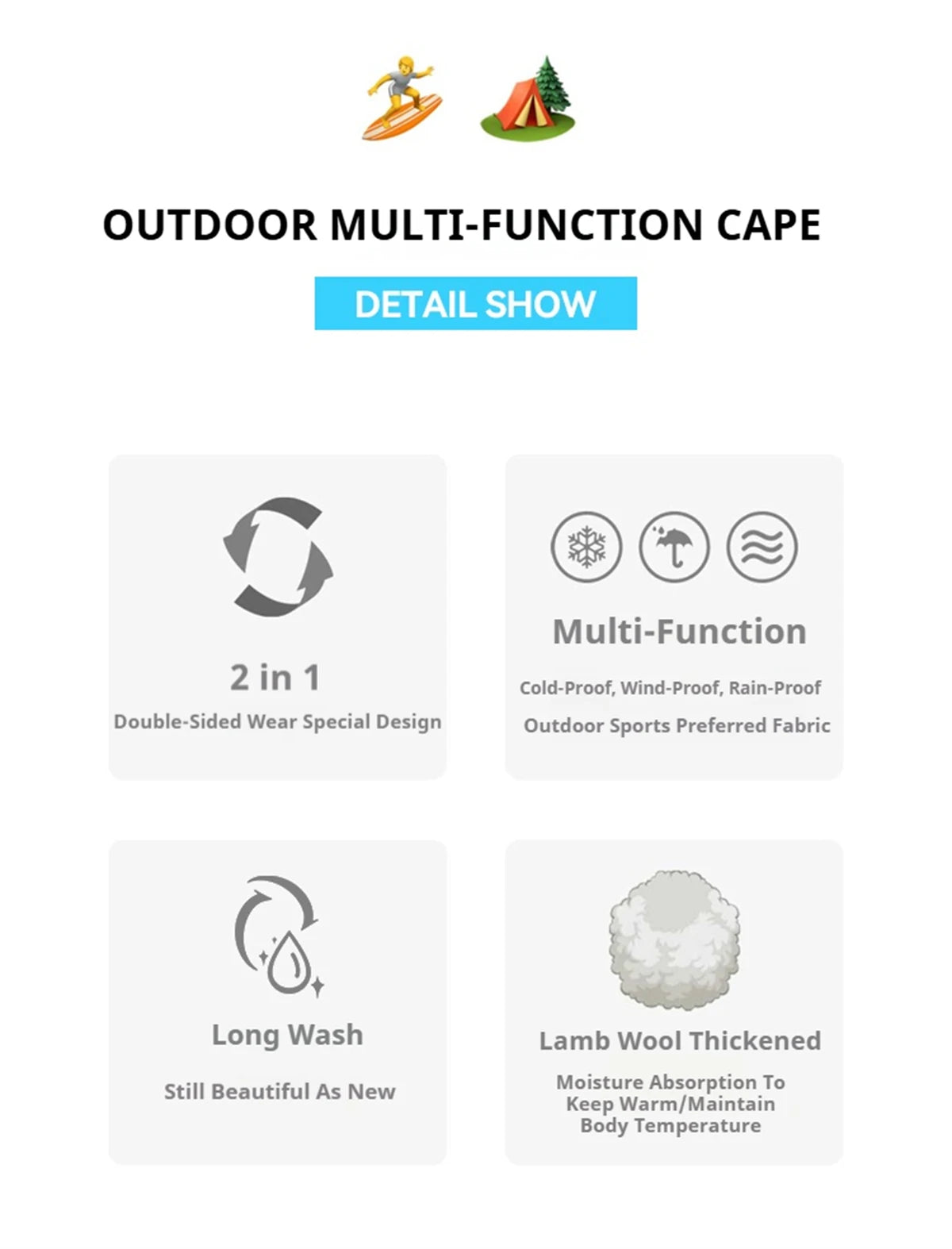 Quick Drying Surf Changing Robe | Weatherproof Jacket & Cloak