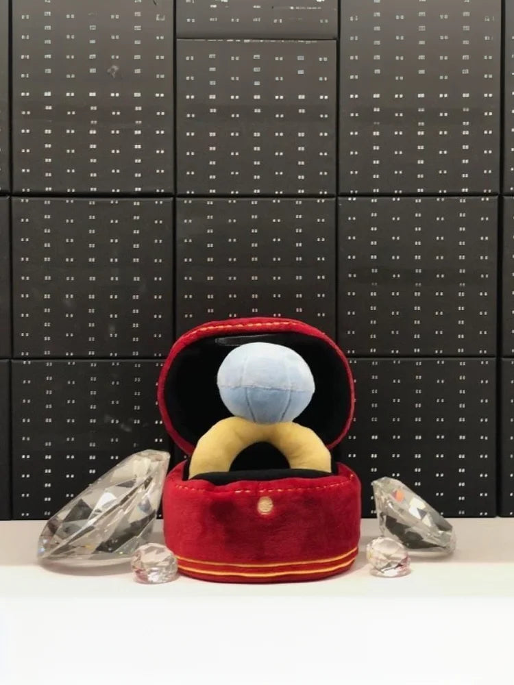 Big Diamond Plush Doll Ring Box Pet Chew Toy for Dogs
