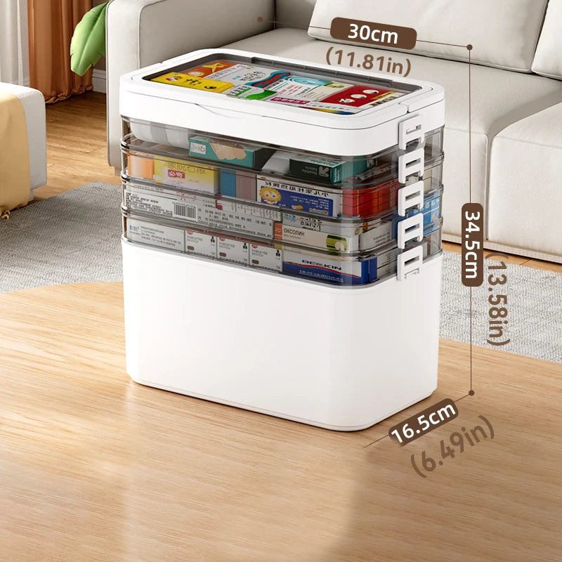 White Portable Medicine Storage Box | Multi-Purpose Organizer
