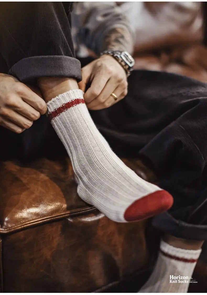 Men's 3-Pack Vintage Wool Blend Socks | Cozy Thermal Comfort