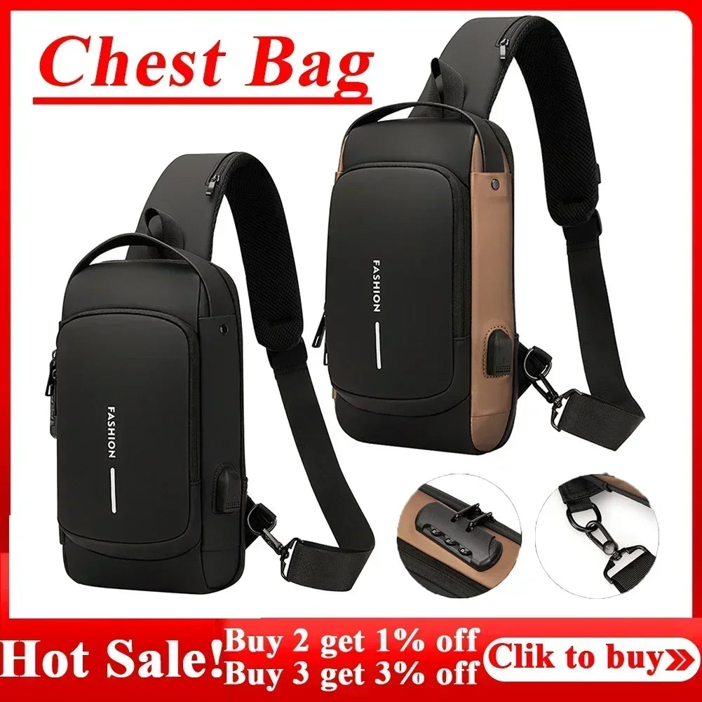 Multifunction Anti-theft USB Shoulder Bag | Stylish Crossbody Pack