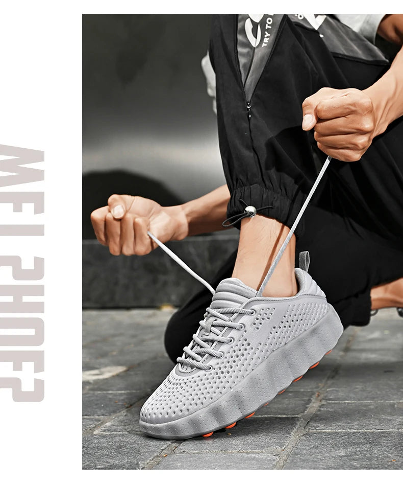 Men's Casual Thick Sole Sneakers | Breathable Summer Walking Shoes