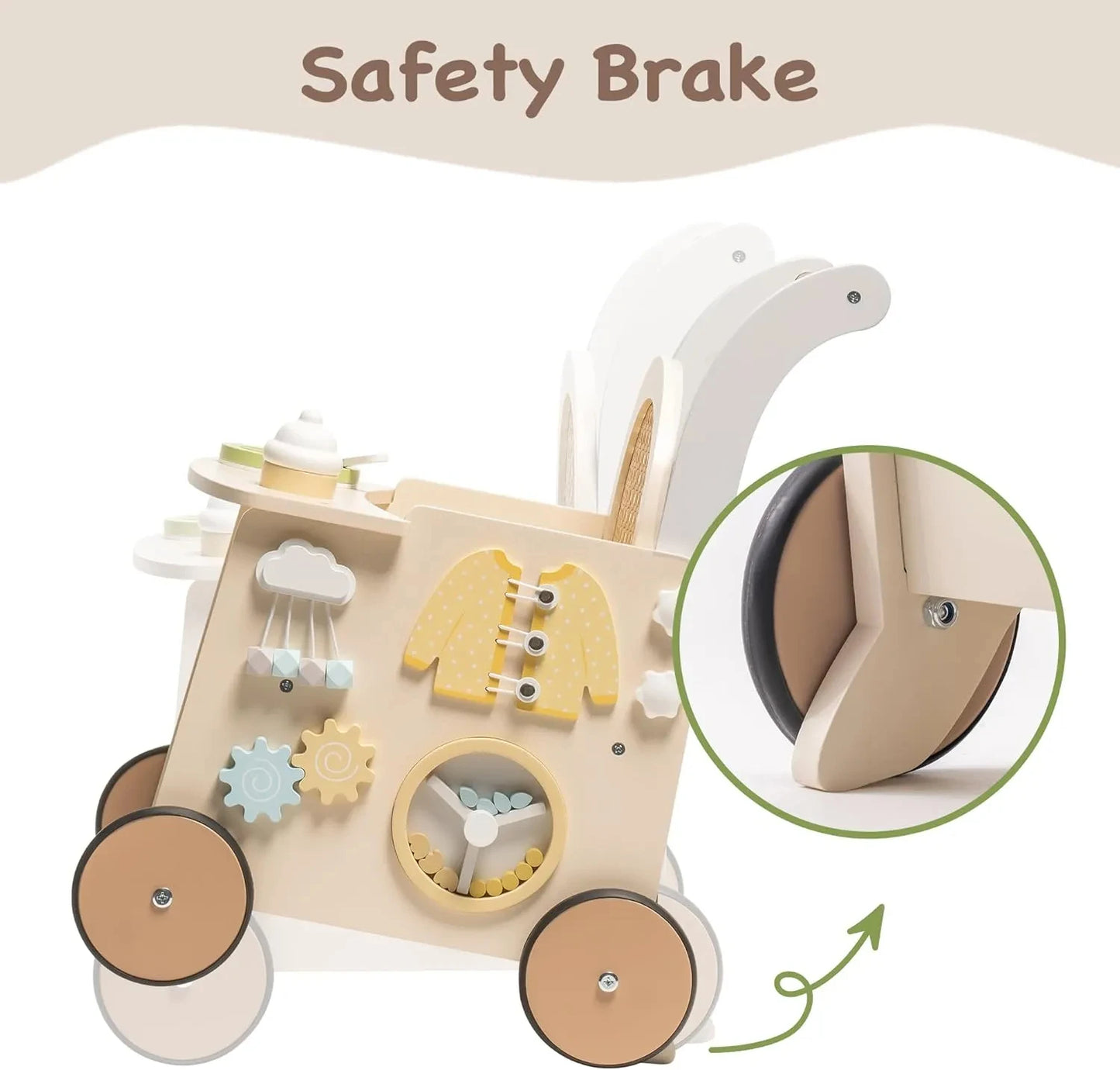 Natural Wooden Baby Push Walker | Sustainable First Steps Toy