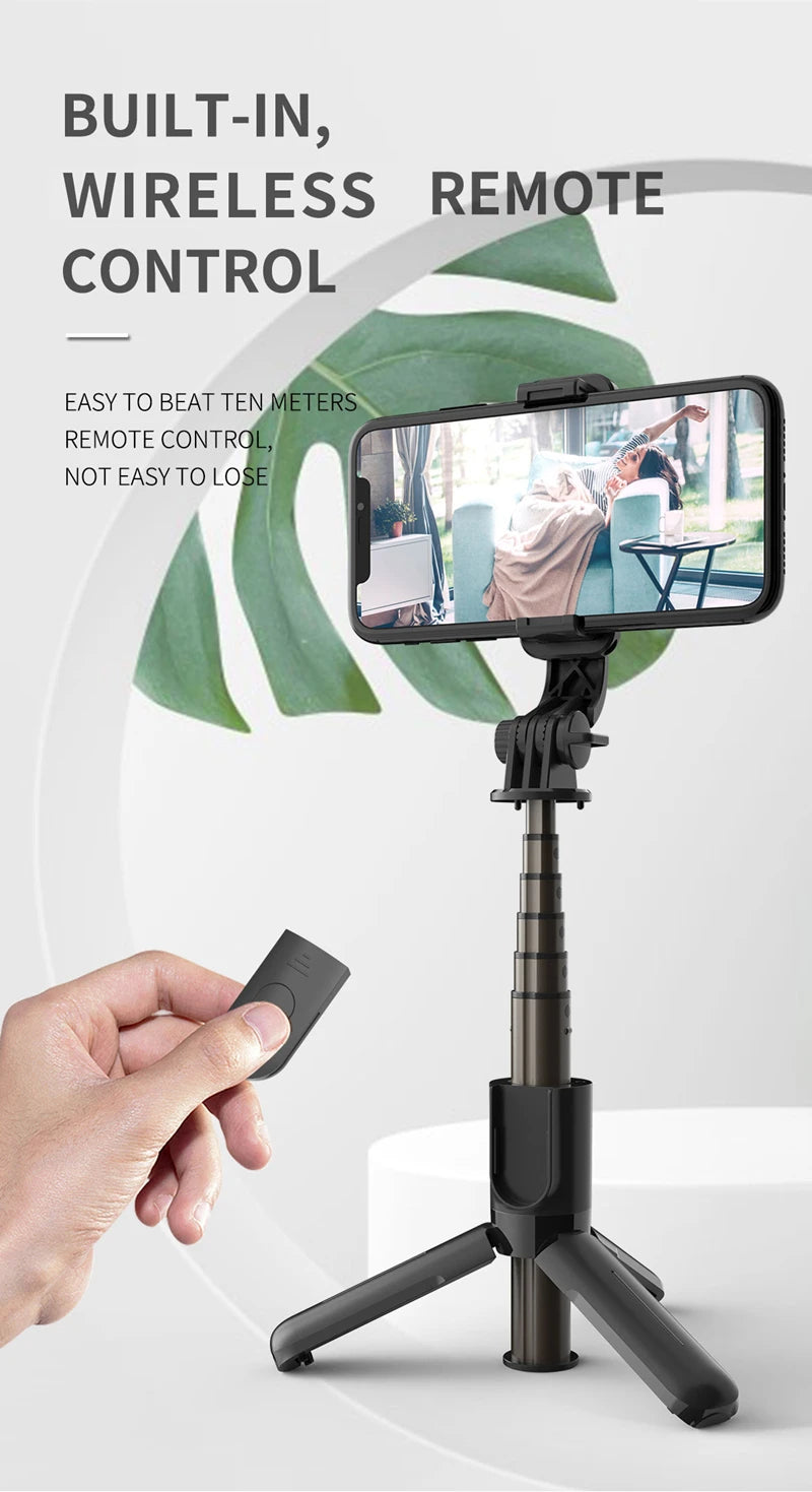 Extended Selfie Stick Tripod with Wireless Bluetooth Remote & LED Light