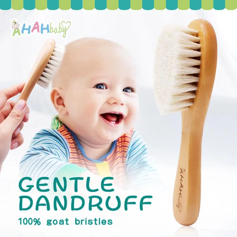 2pcs Baby Hair Brush and Comb Set | Soft Wood Comb for Newborns