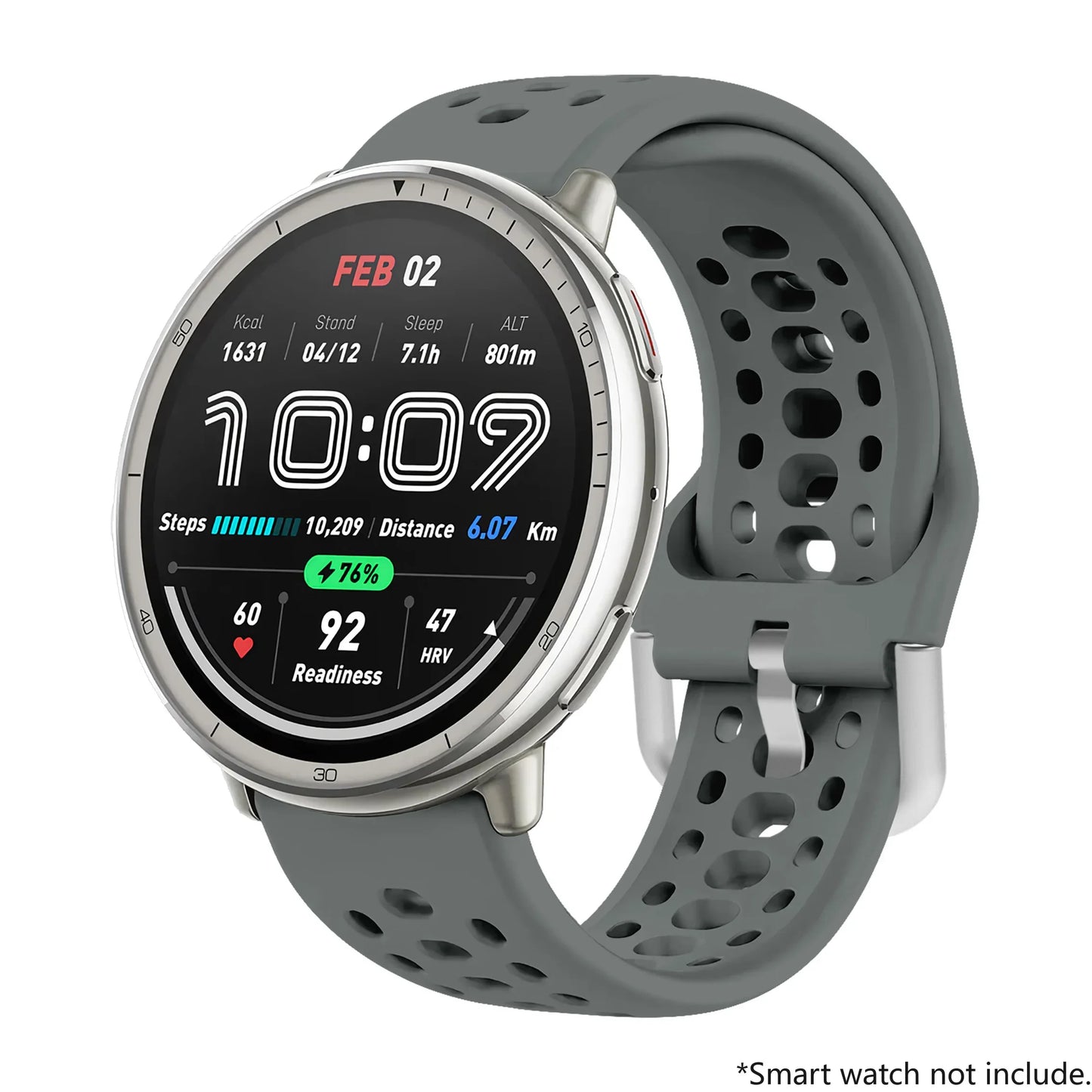 20mm Silicone Sport Watch Strap | Breathable Replacement Band